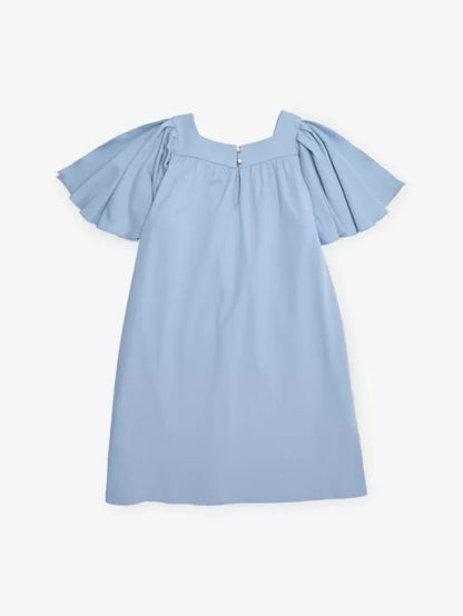Chloe Logo Badge Flounced Sleeve Dress