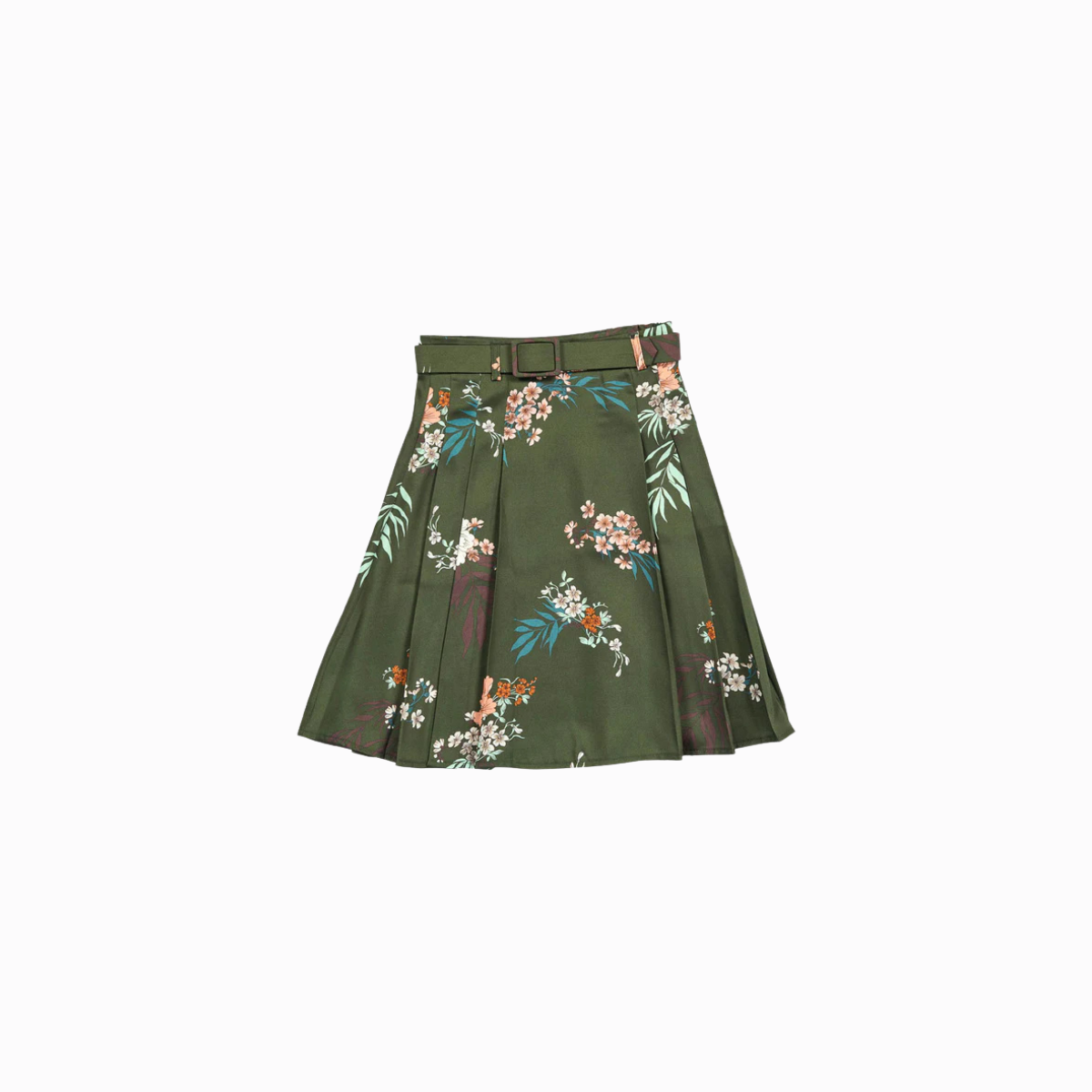 Christina Rohde Flower Print Skirt w Belt | Tuesday's Child
