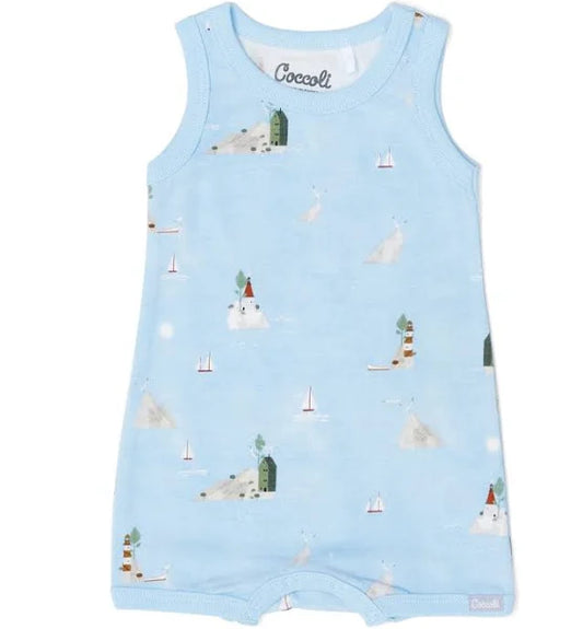 Coccoli Sleeveless Modal Lighthouse Romper