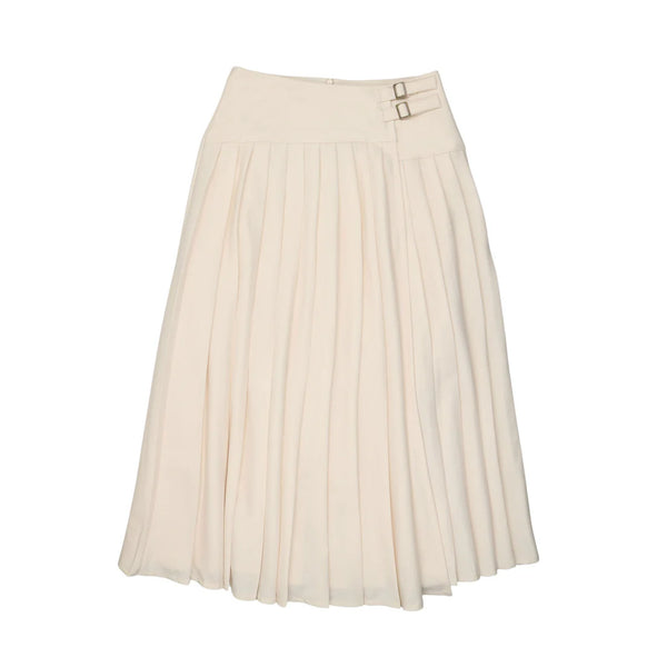 Coco Blanc Pleated Buckle Skirt – TuesdaysChild.com
