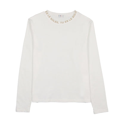 Coco Blanc Teen Crew Neck LS Tee