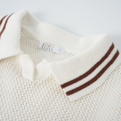 Coco Blanc Crochet Polo