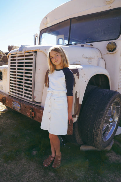 Coco Blanc Denim Button Up Skirt