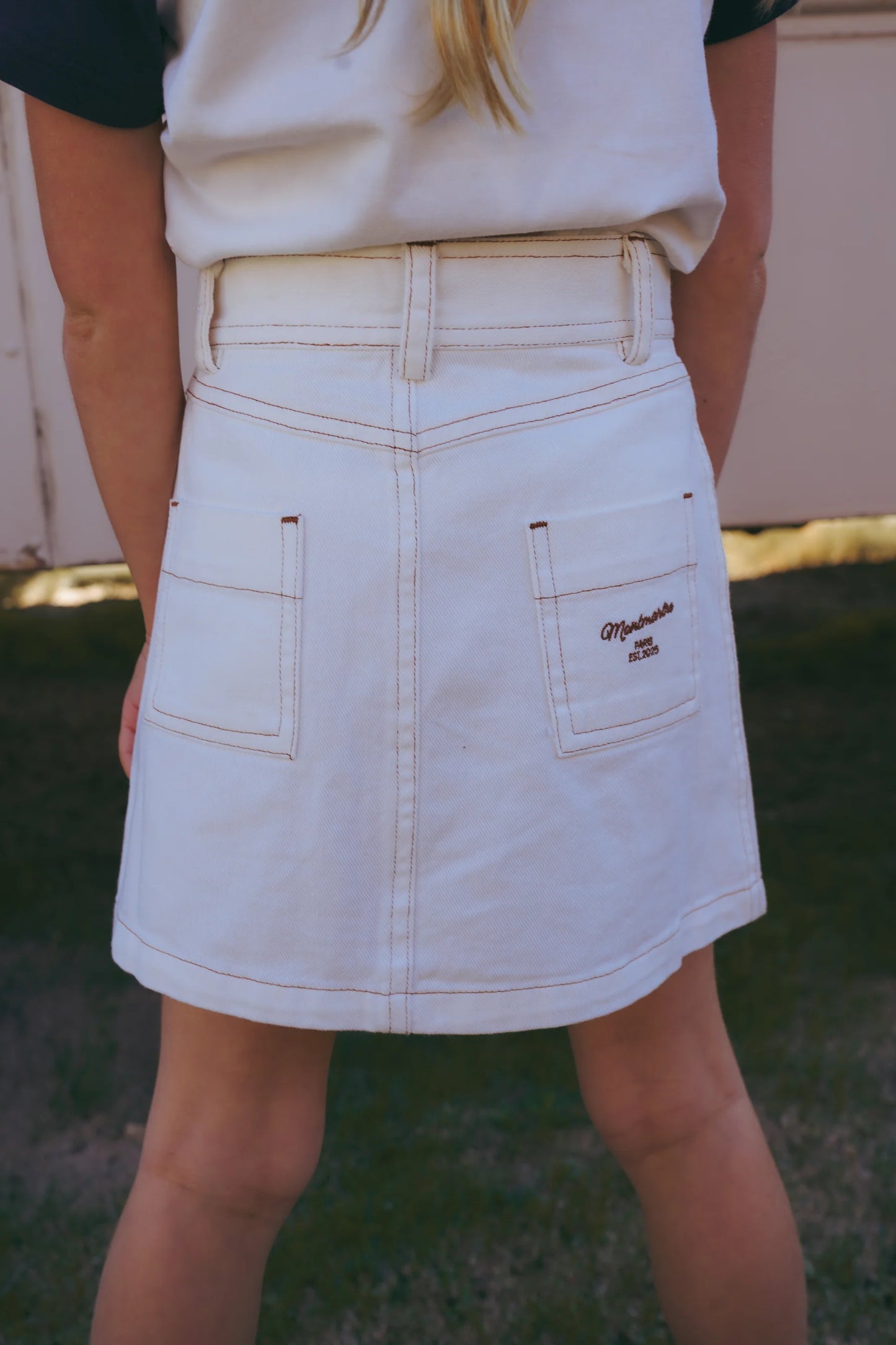Coco Blanc Denim Button Up Skirt