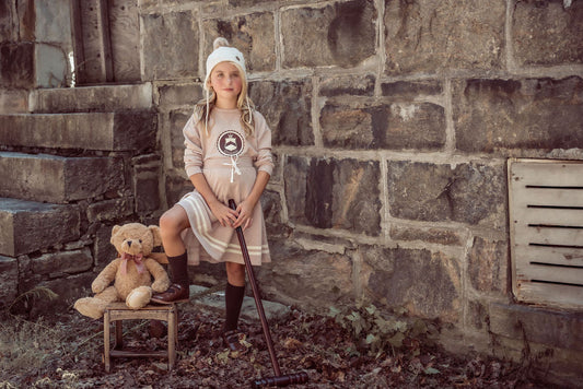 Coco Blanc Graphic Sweatshirt & Pleated Skirt Set