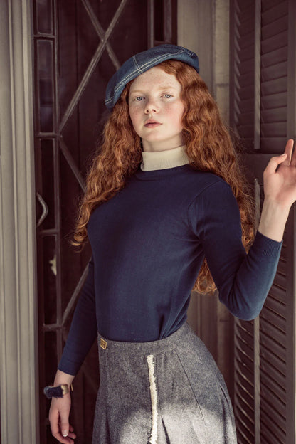 Coco Blanc Colorblock Turtleneck Top