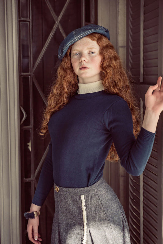 Coco Blanc Colorblock Turtleneck Top
