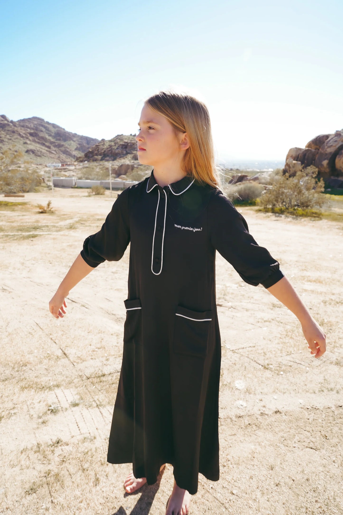 Coco Blanc Silk Shirt Dress Maxi