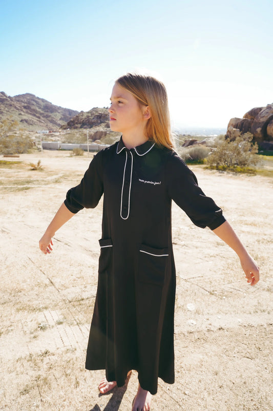 Coco Blanc Silk Shirt Dress Maxi