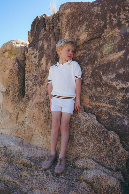 Coco Blanc Crochet Polo