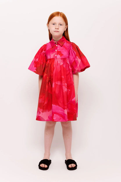 Christina Flutter Sleeve Floral Dress