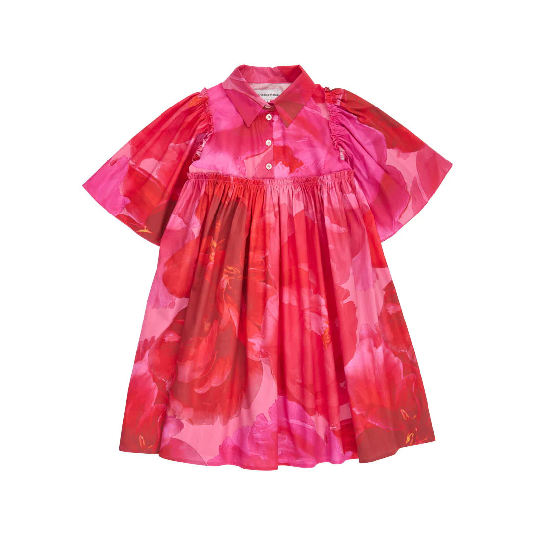 Christina Flutter Sleeve Floral Dress