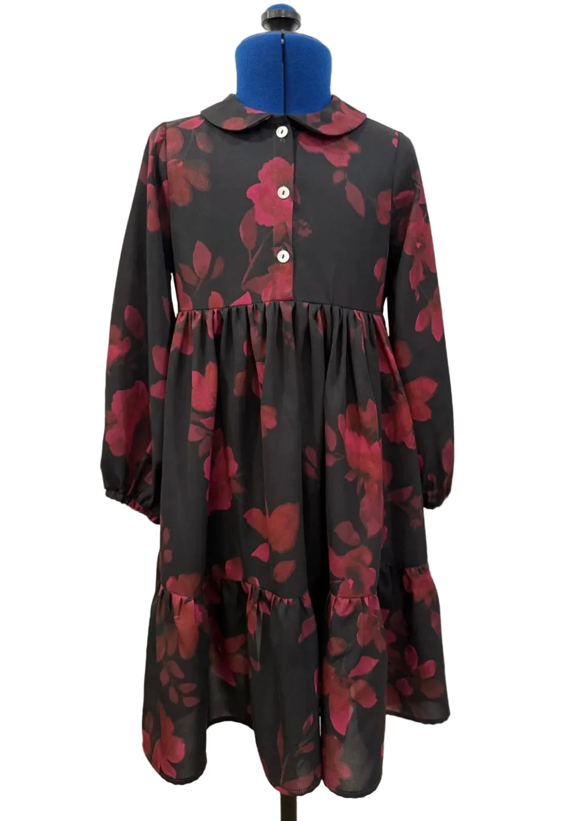 Christina Rohde LS Collared Floral Dress