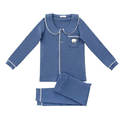 Coco Blanc Collared Pajama w/ Piping