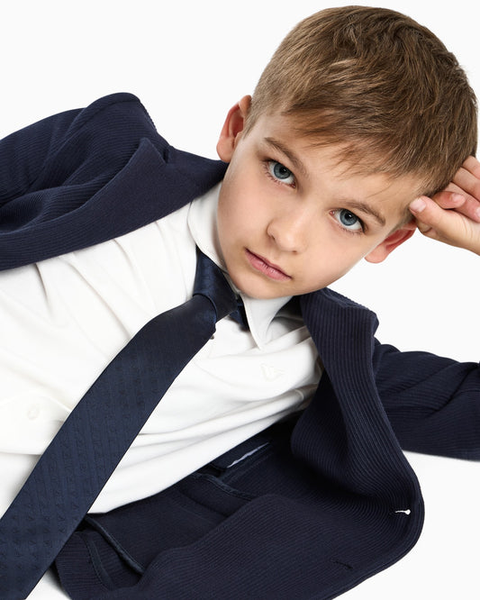 Armani Junior Logo Stripe Tie