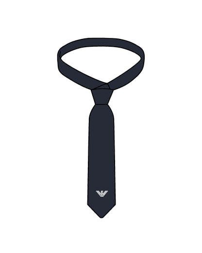 Armani Junior Solid Boy's Tie w/ Eagle Embroidery