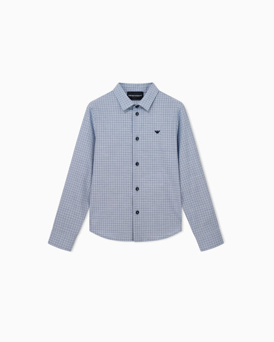 Armani Junior Grid Button Down Shirt