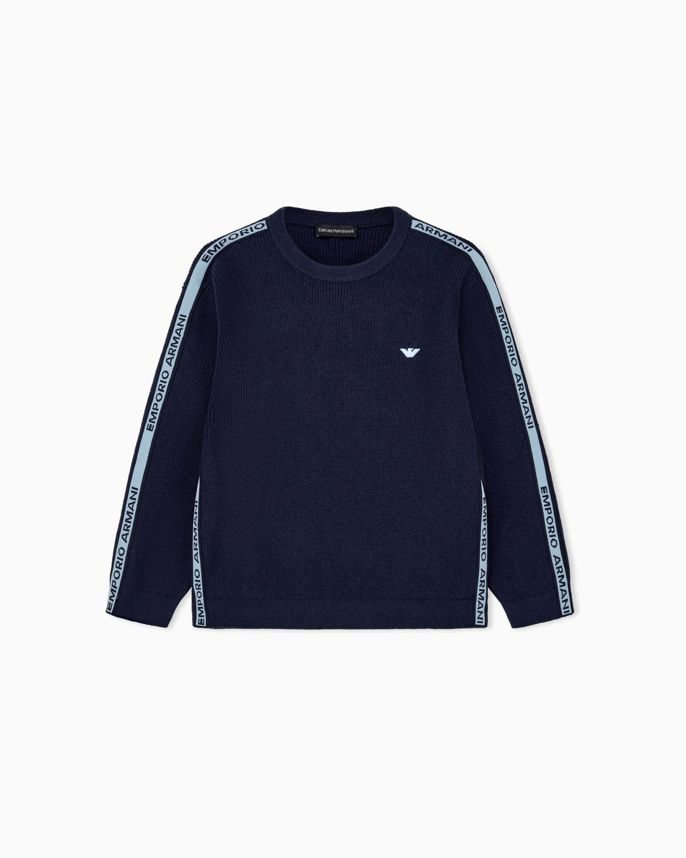 Armani Junior Logo Trim Zip Sweater