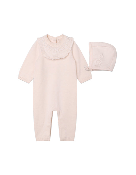 Chloe Knitted Baby Jumpsuit w/ Hat