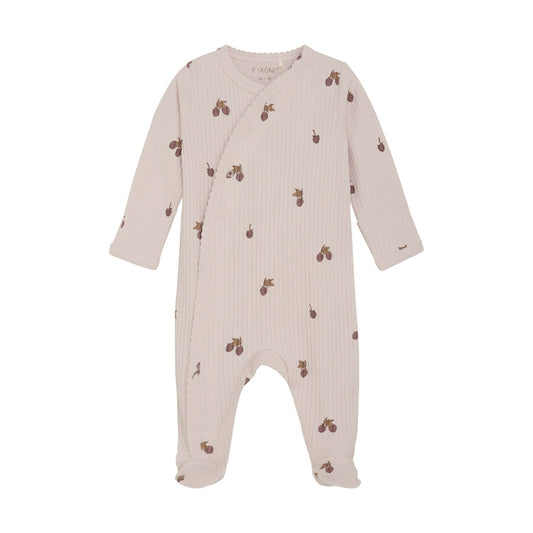 Fixoni Ribbed Berry Print Footie