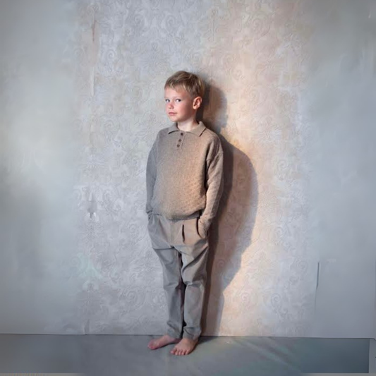 Popelin Textured Knit Jersey w/ Collar