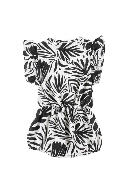 Loud Apparel Surf Floral Abstract Print Romper