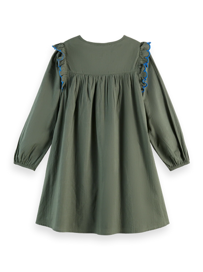 Scotch & Soda Seersucker Embroidered Dress