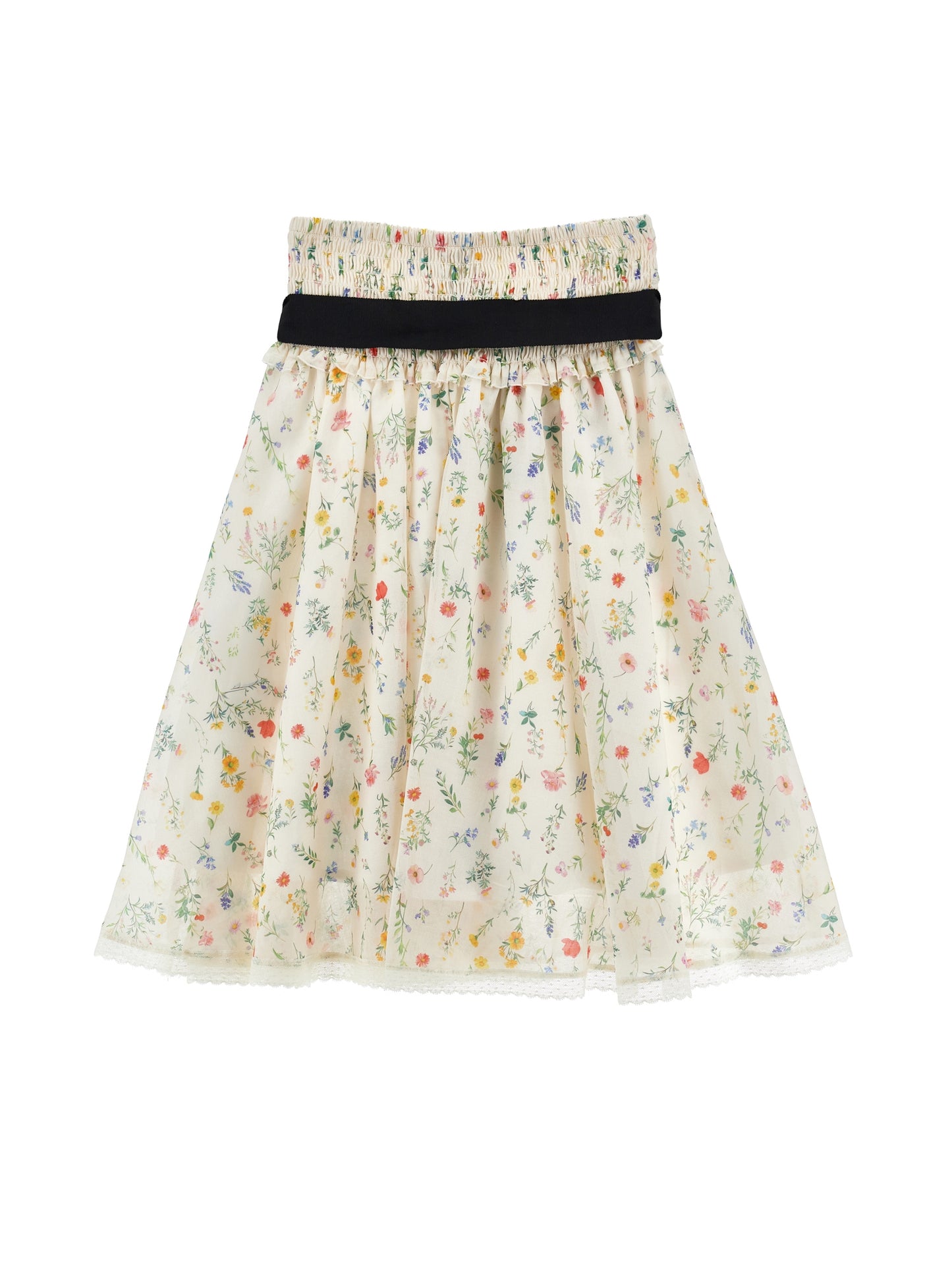 Philosophy Floral Print Midi Skirt w/ Tie Belt