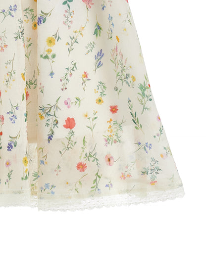 Philosophy Floral Print Midi Skirt w/ Tie Belt