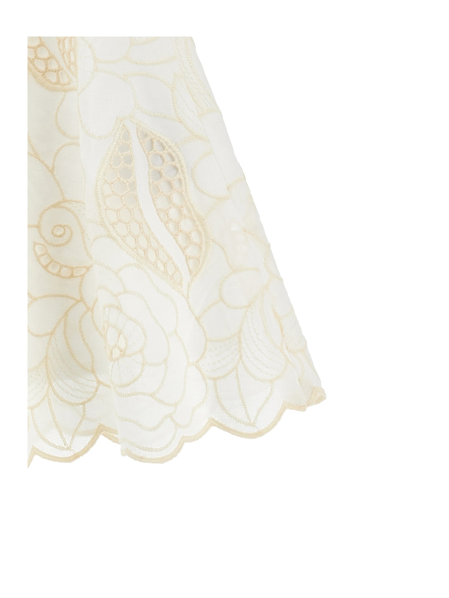 Philosophy Embroidered Cotton Skirt w/ Logo Tie Belt
