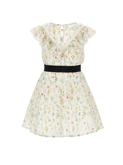 Philosophy Sleeveless Floral Dress w/ Tie Belt