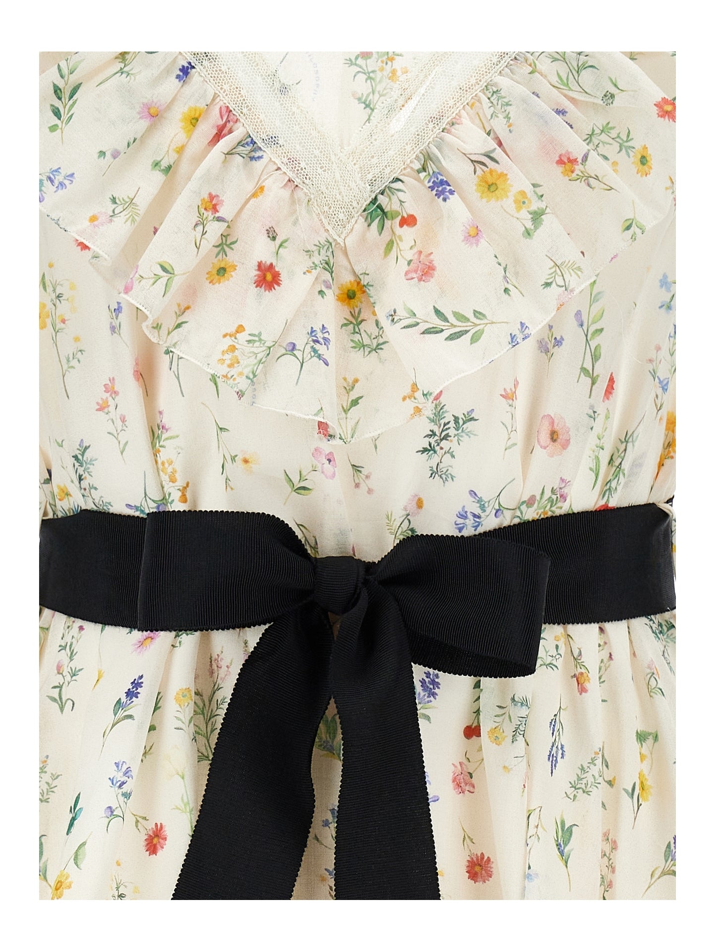Philosophy Sleeveless Floral Dress w/ Tie Belt