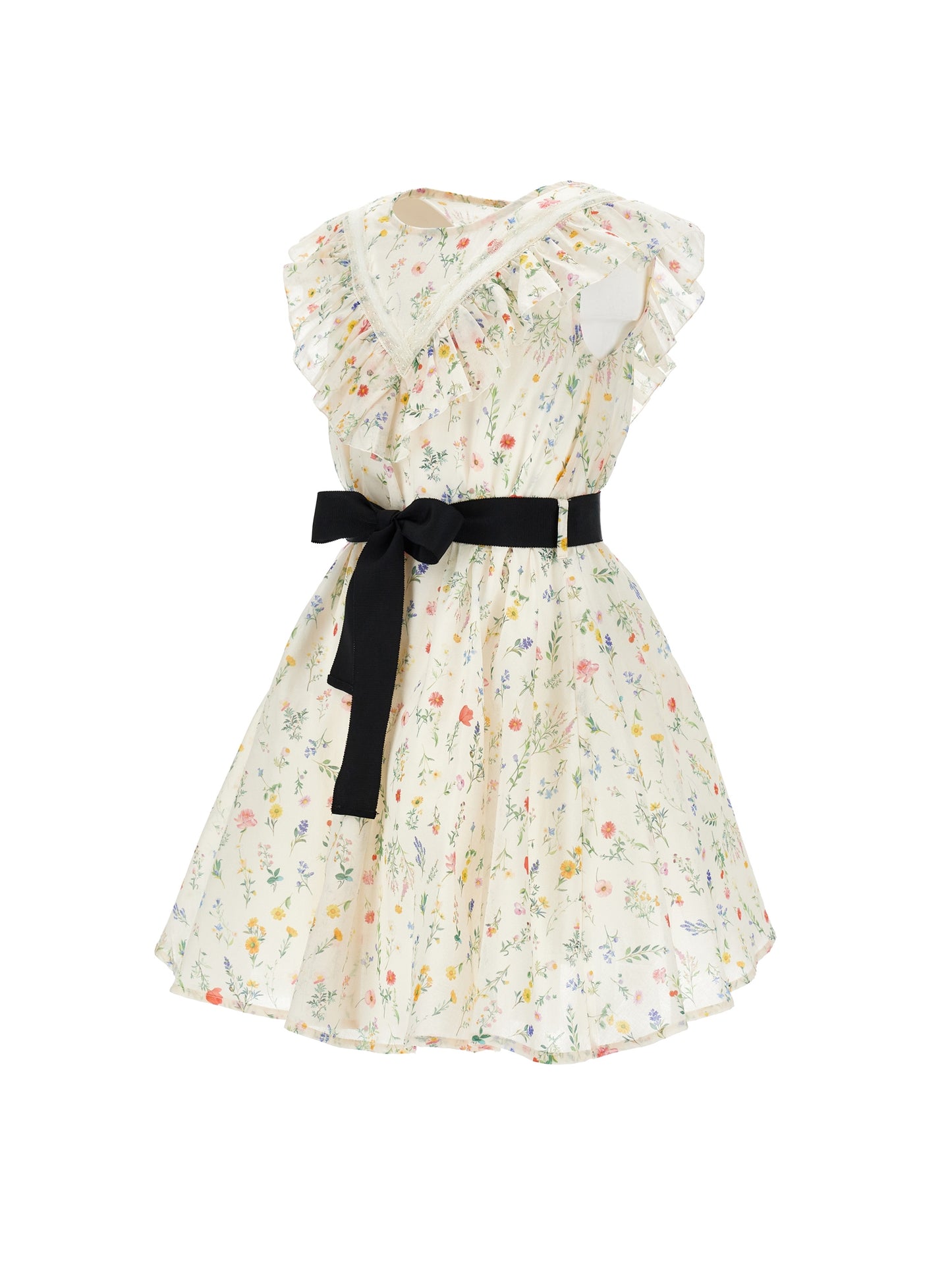 Philosophy Sleeveless Floral Dress w/ Tie Belt