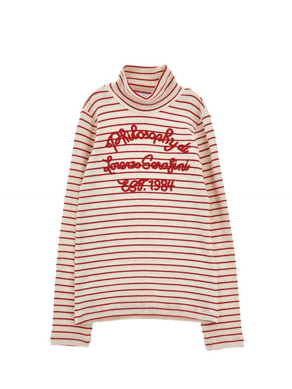 Philosophy Striped Logo Turtleneck