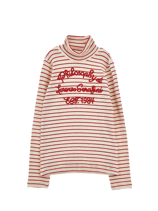 Philosophy Striped Logo Turtleneck