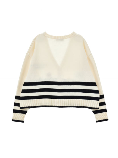 Philosophy Striped Floral Embro Cardigan