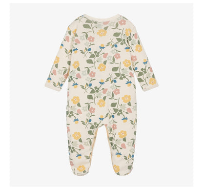 Petit Bateau Baby Girl Garden Flowers Print Footie