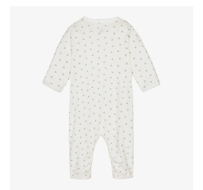 Petit Bateau Baby Boy Sage Green Stars Print Footie