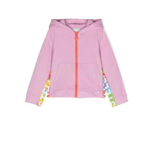 Stella McCartney Zip Up Hoodie w/ Rainbow Logo Tape