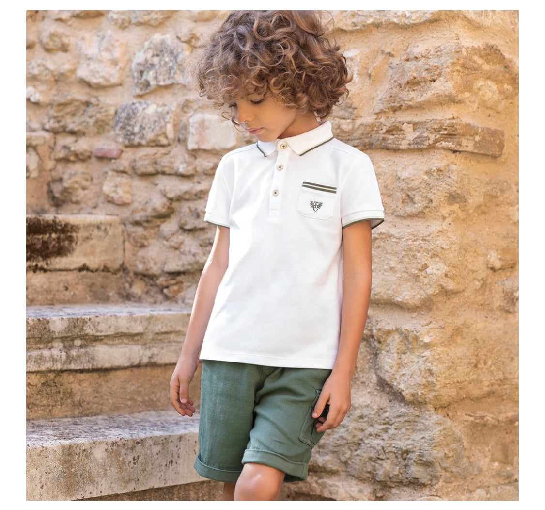 Tartine Boy's Trim Collar Polo Shirt