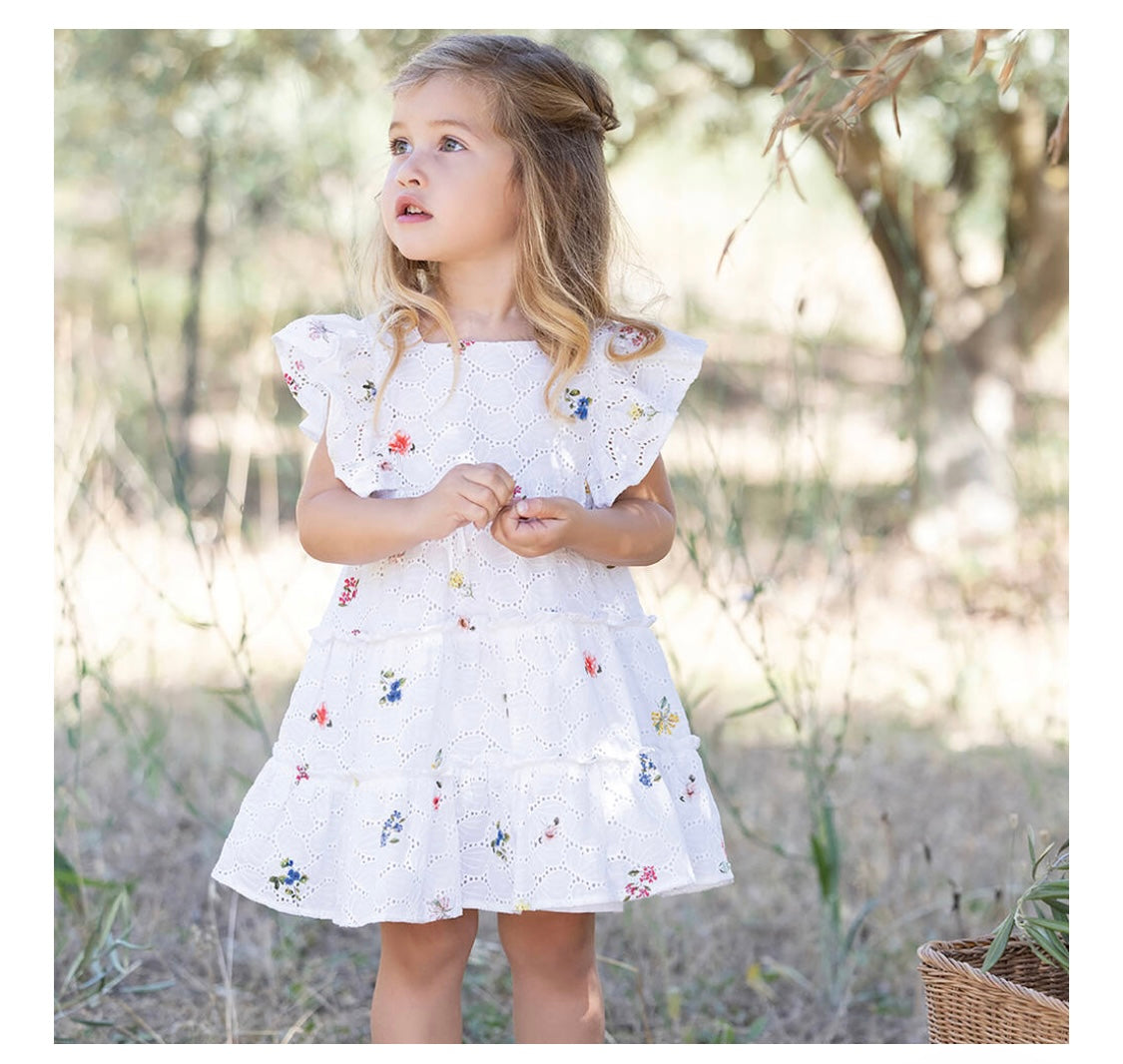 Tartine Sleeveless Flower Eyelet Dress