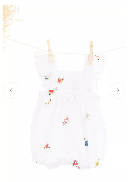 Tartine Sleeveless Flower Eyelet Romper