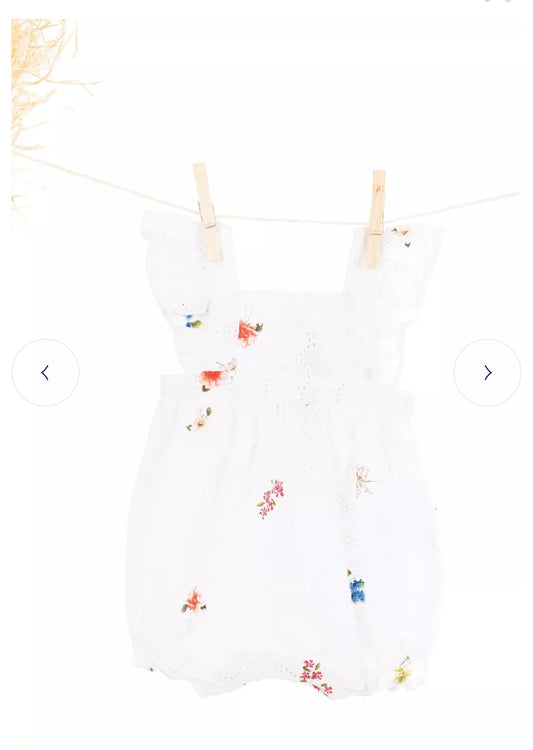 Tartine Sleeveless Flower Eyelet Romper