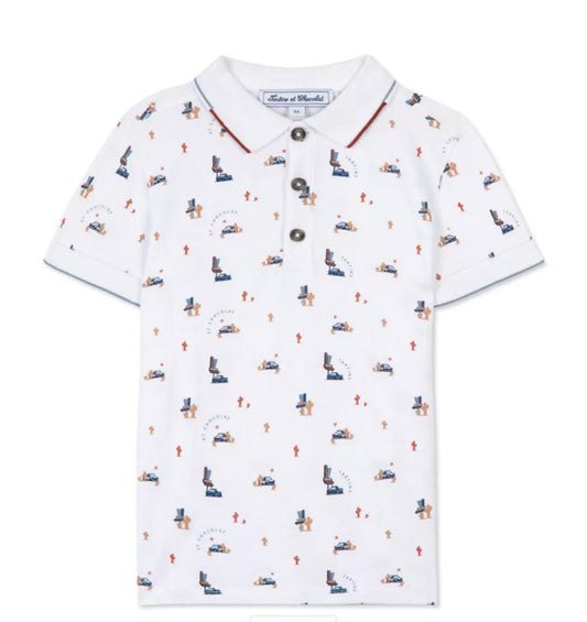 Tartine All Over Cactus Print Polo Shirt