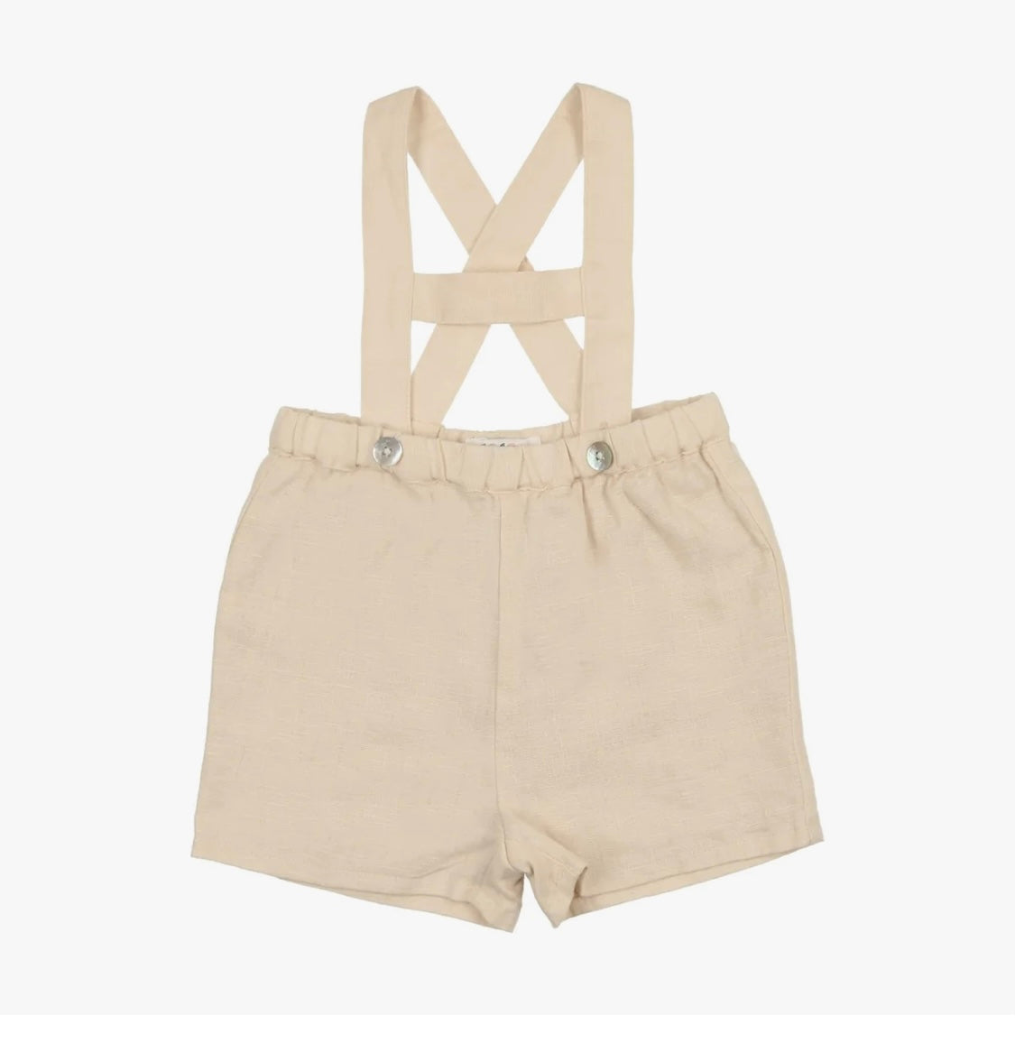 Coco Blanc Linen Suspender Shorts