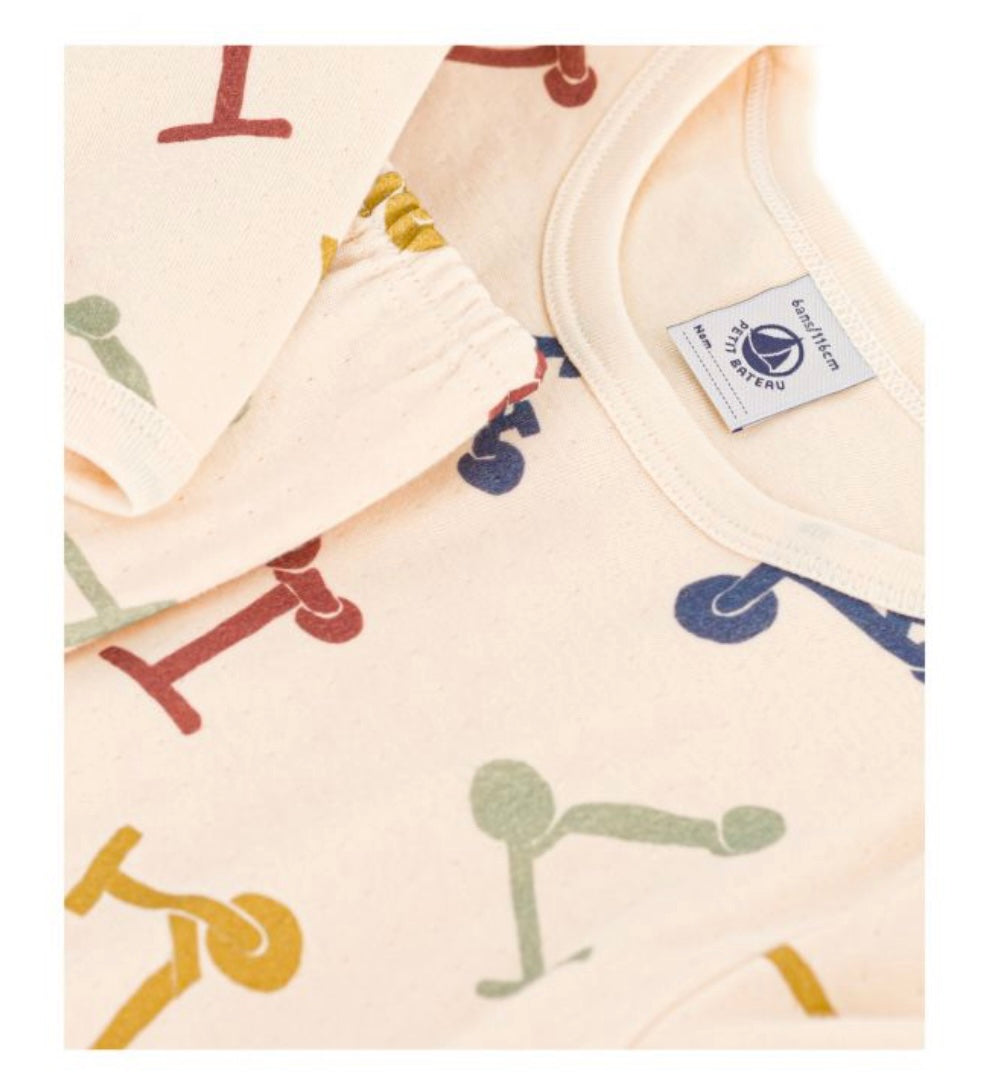 Petit Bateau Boy's LS Scooter Print Loungewear