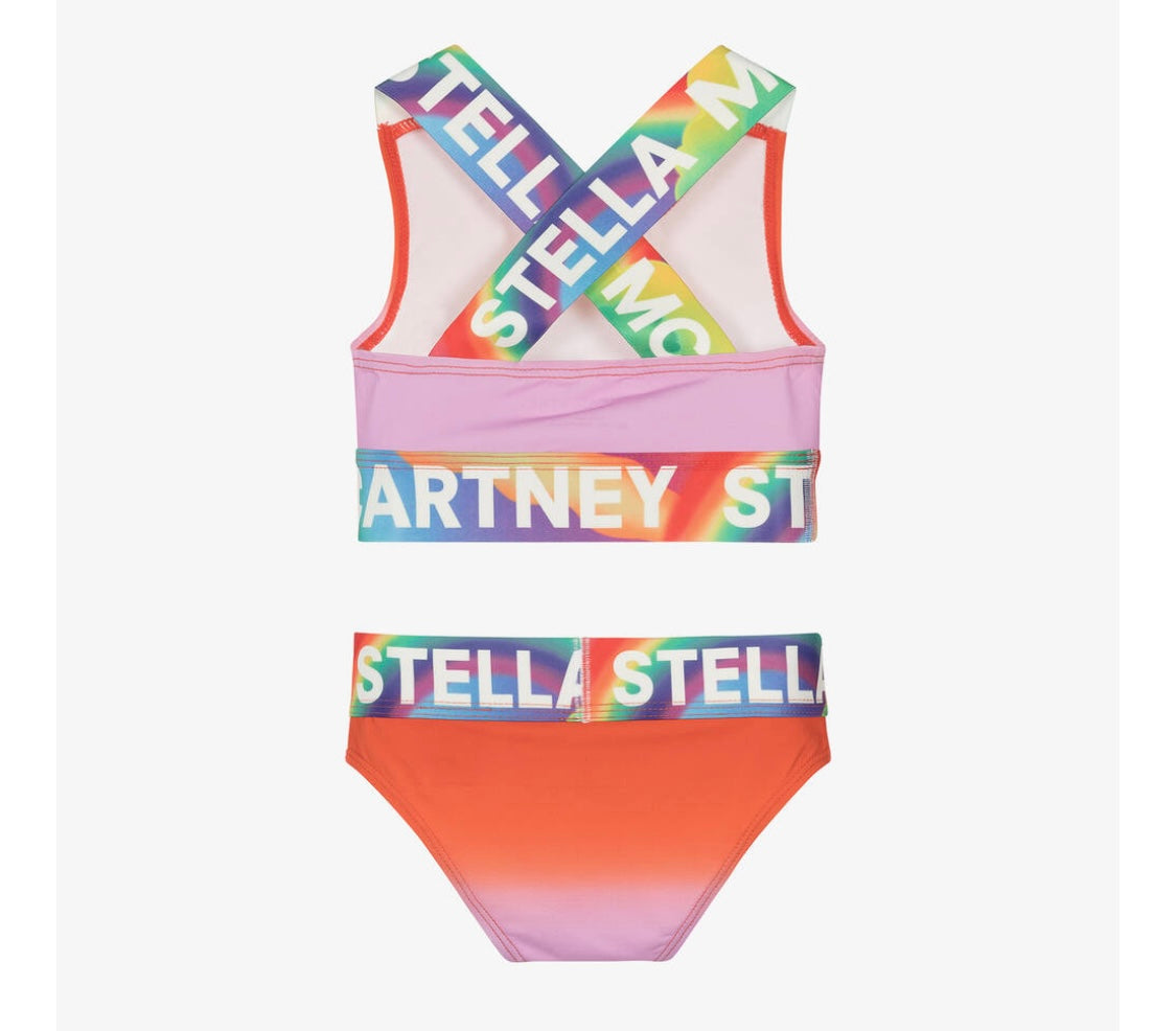 Stella McCartney Gradient Dye 2Pc Swimsuit w/ Rainbow Logo