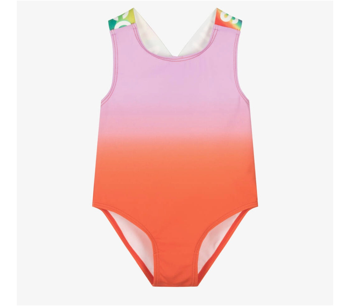 Stella McCartney Gradient Dye Swimsuit w/ Rainbow Logo