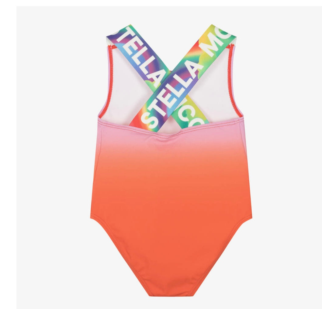 Stella McCartney Gradient Dye Swimsuit w/ Rainbow Logo