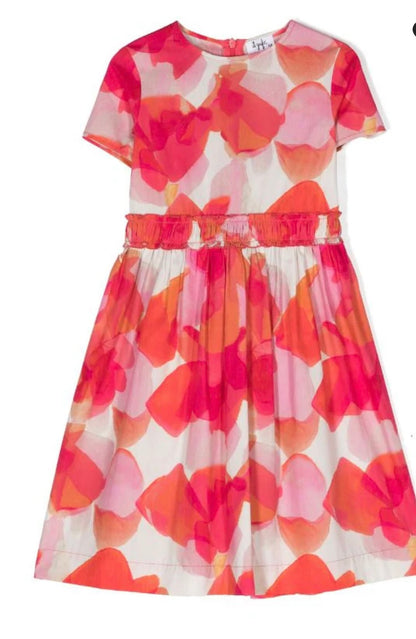 Il Gufo SS Water Color Dress w/ Back Bow